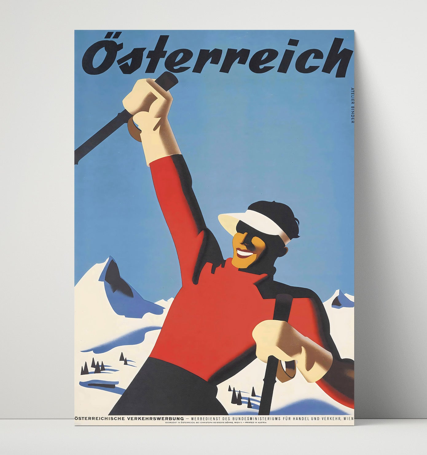 Austria Skiing Alps Vintage Travel Print 16x20 Unframed Print travel wall art print