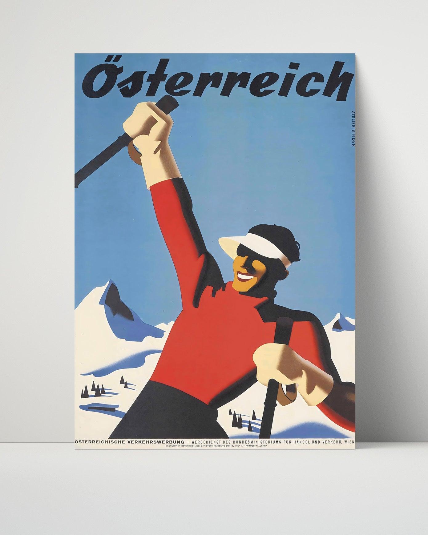 Classic Travel Poster - Austria - Skiing Trio