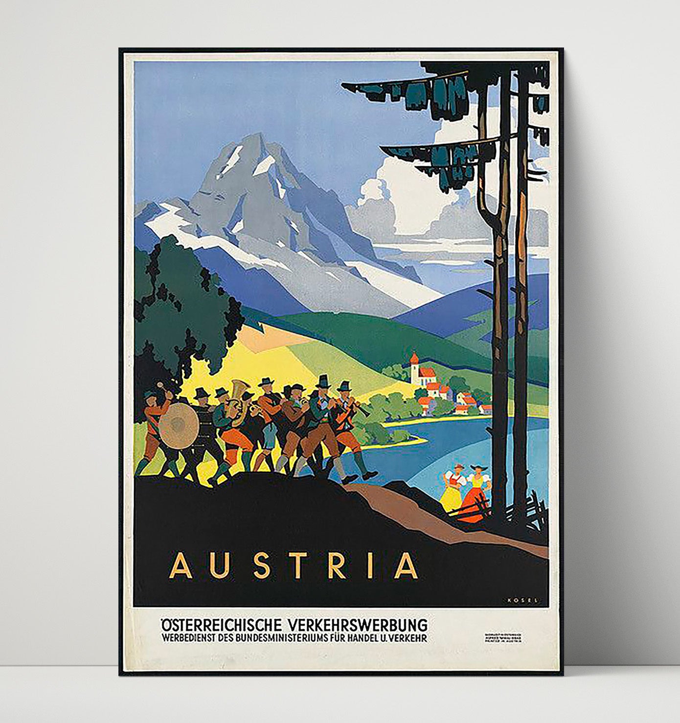 Austria Traditional Parade Vintage Travel Print 16x20 Unframed Print travel wall art print