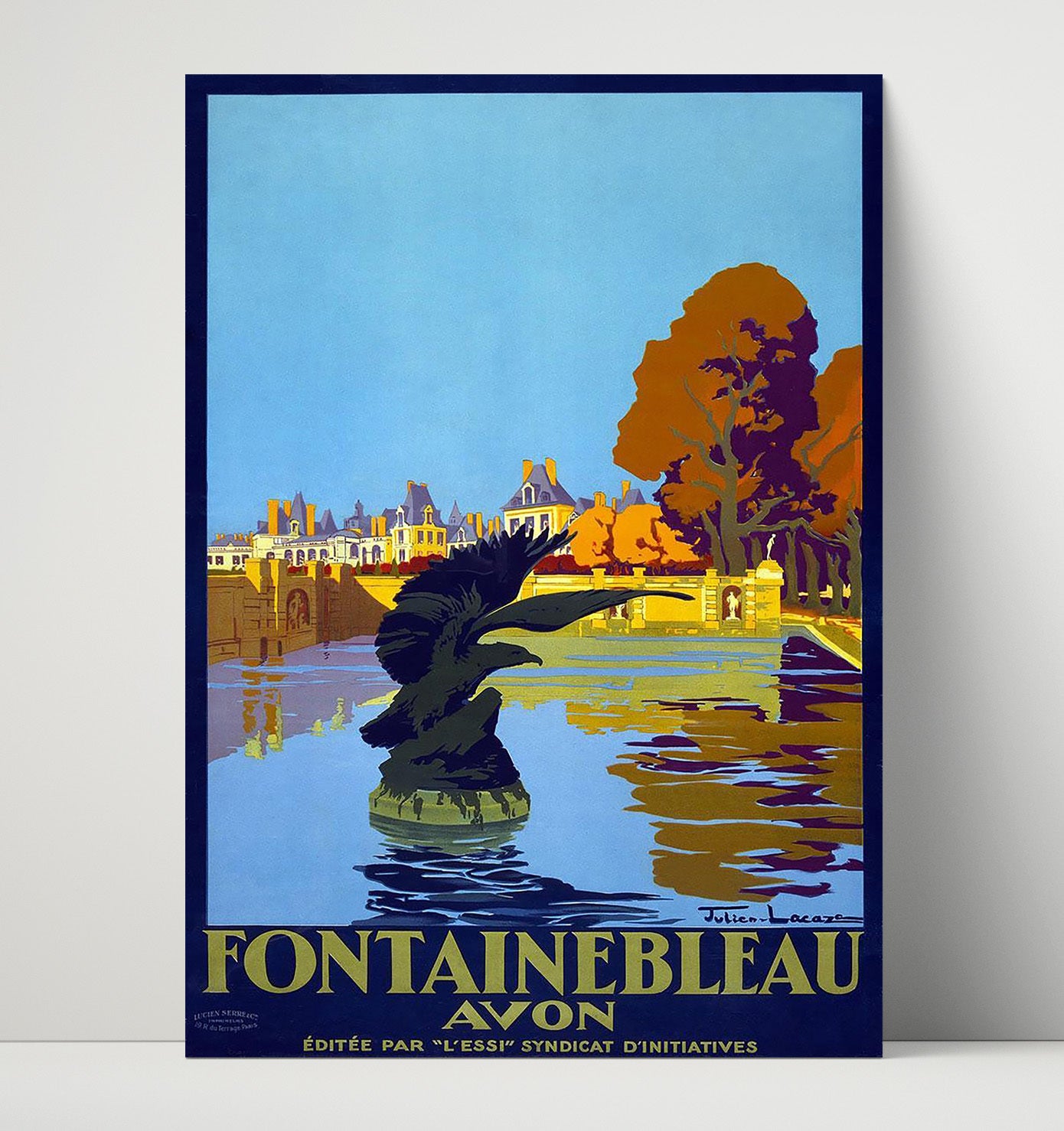 Avon Fountainbleau Vintage Travel Print 16x20 Unframed Print travel wall art print