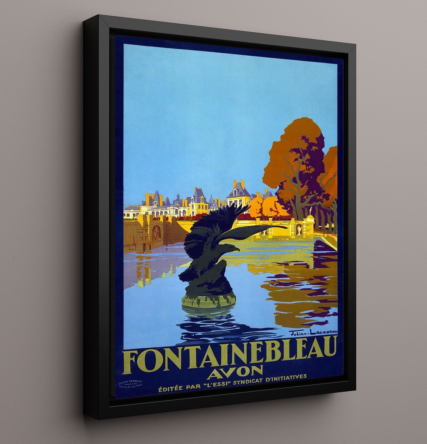 Avon Fountainbleau Vintage Travel Print 16x20 Framed Canvas travel wall art print