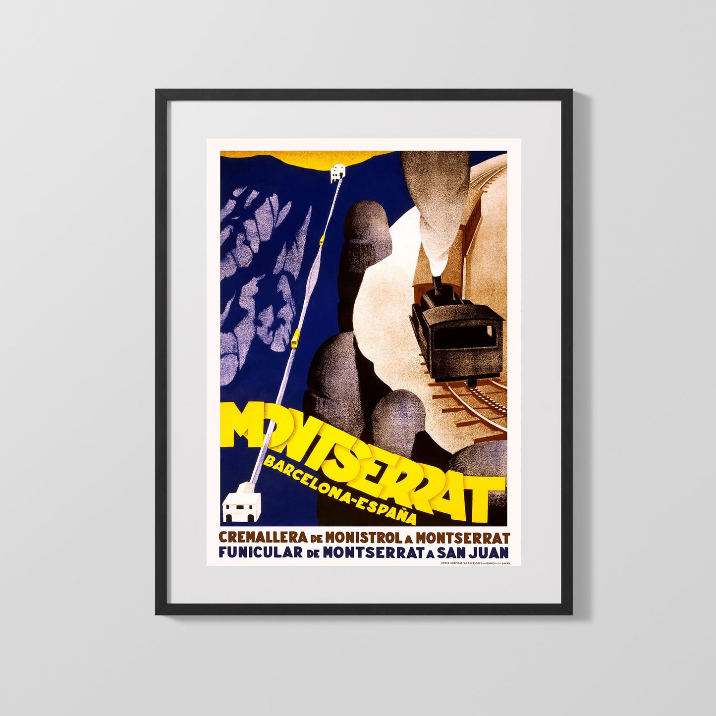 Classic Travel Poster - Barcelona - Montserrat