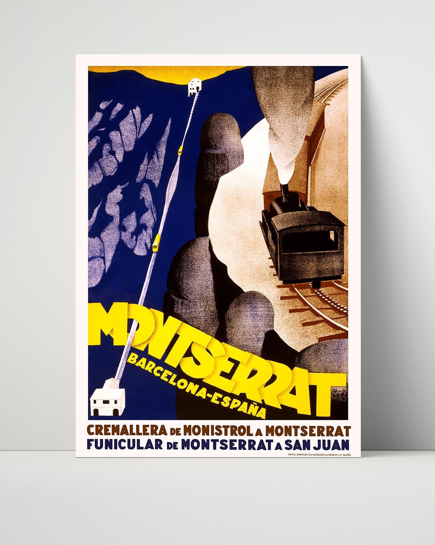 Classic Travel Unframed Poster -  Barcelona - Montserrat