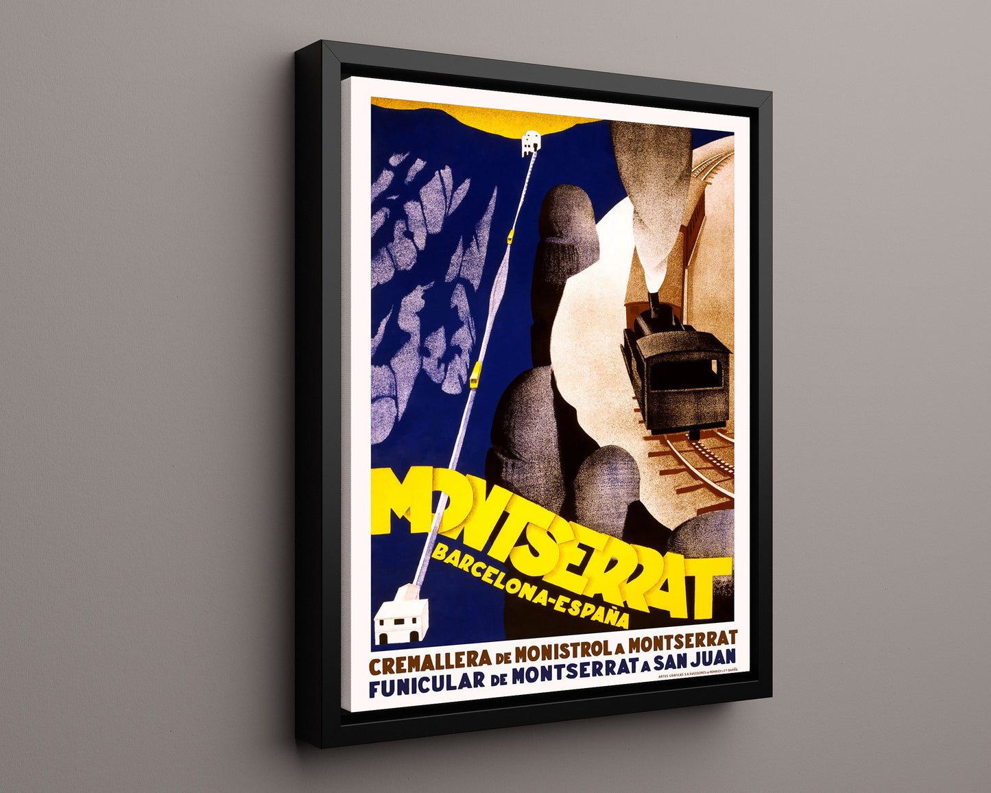 Classic Travel Poster - Barcelona - Montserrat