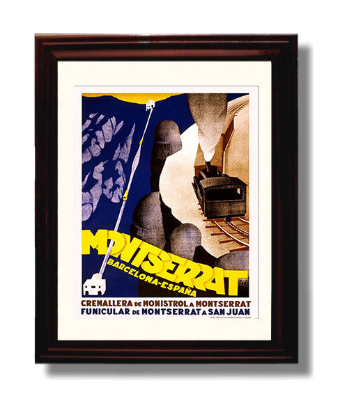 Classic Travel Poster - Barcelona - Montserrat