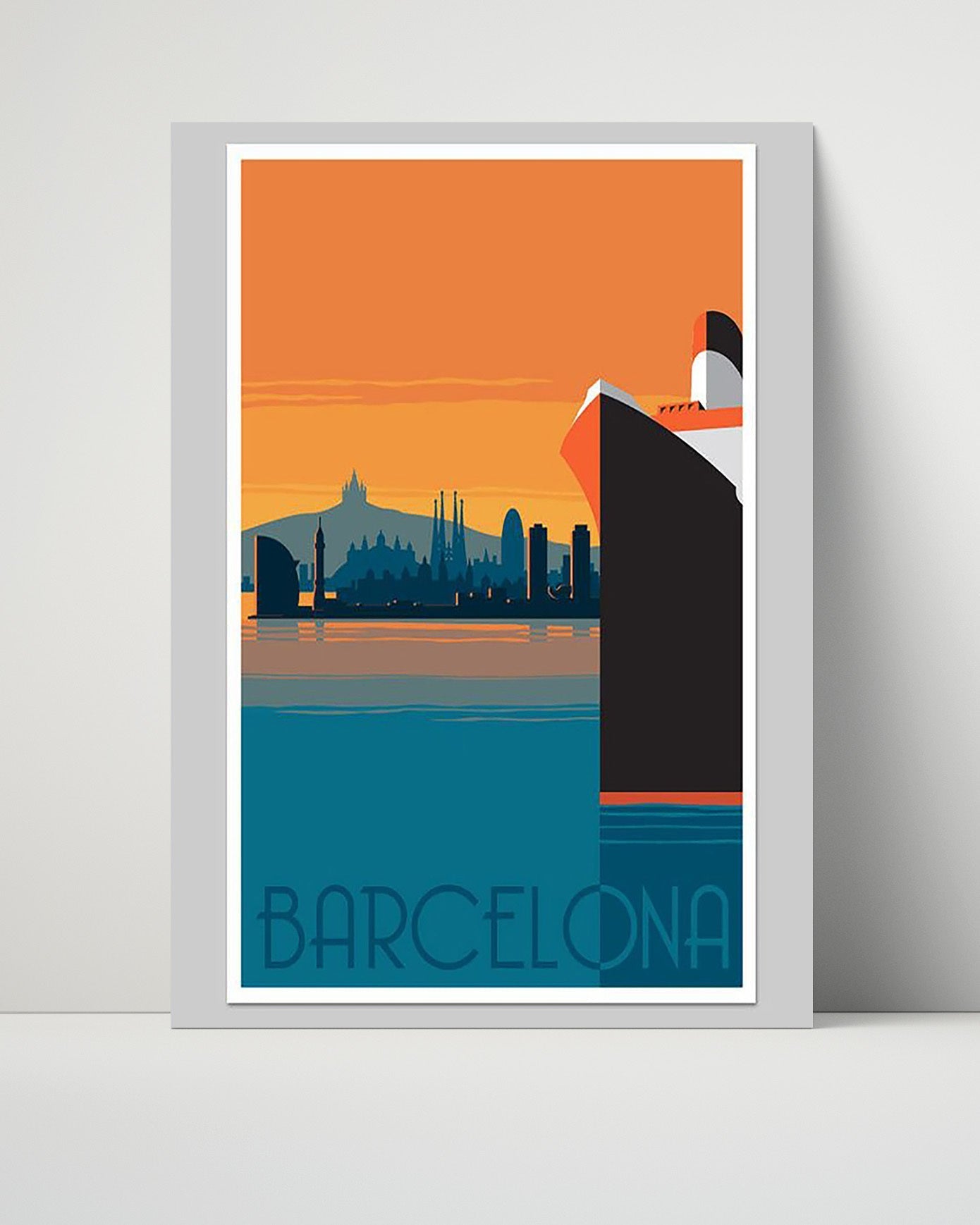 Classic Travel Unframed Poster -  Barcelona - Skyline Sagrada Familia