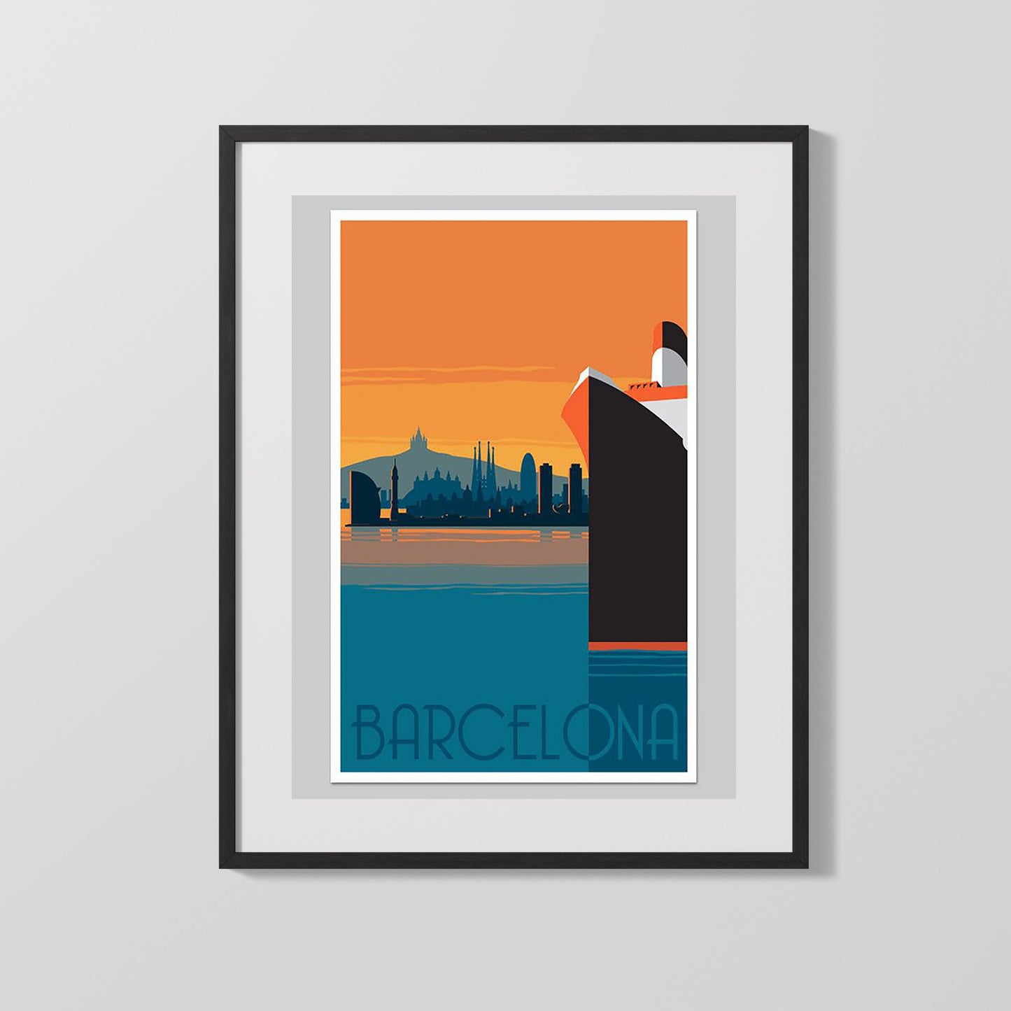 Classic Travel Poster - Barcelona - Skyline Sagrada Familia