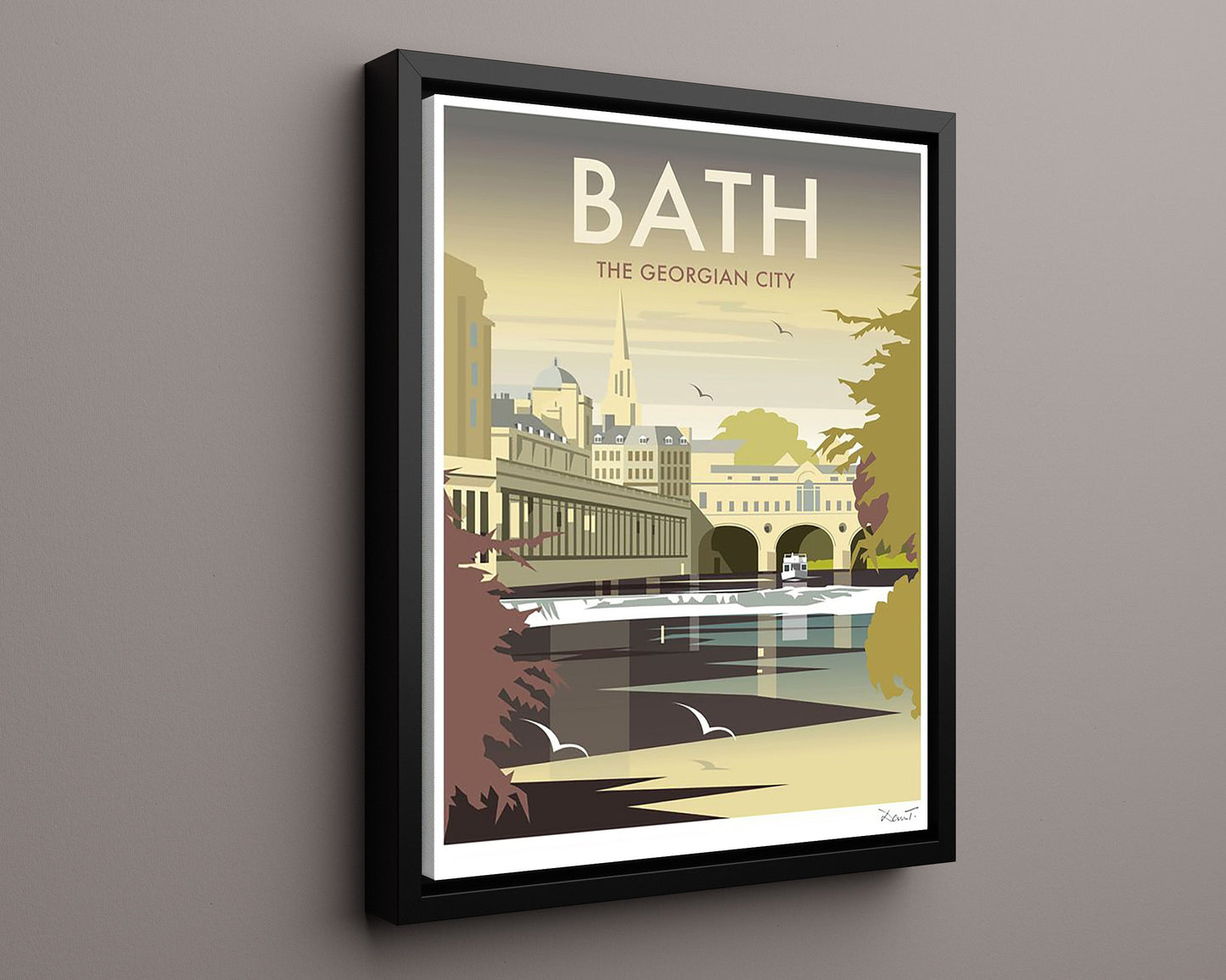 Classic Travel Poster - Bath - Pulteney Bridge