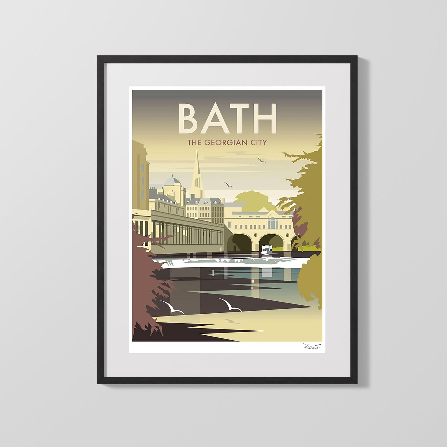 Classic Travel Poster - Bath - Pulteney Bridge
