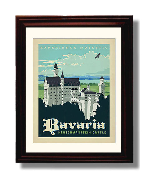Bavaria Neuschwanstein Castle travel poster wall art 8x10 Canvas