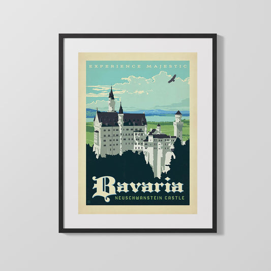Classic Travel Poster - Bavaria - Neuschwanstein Castle