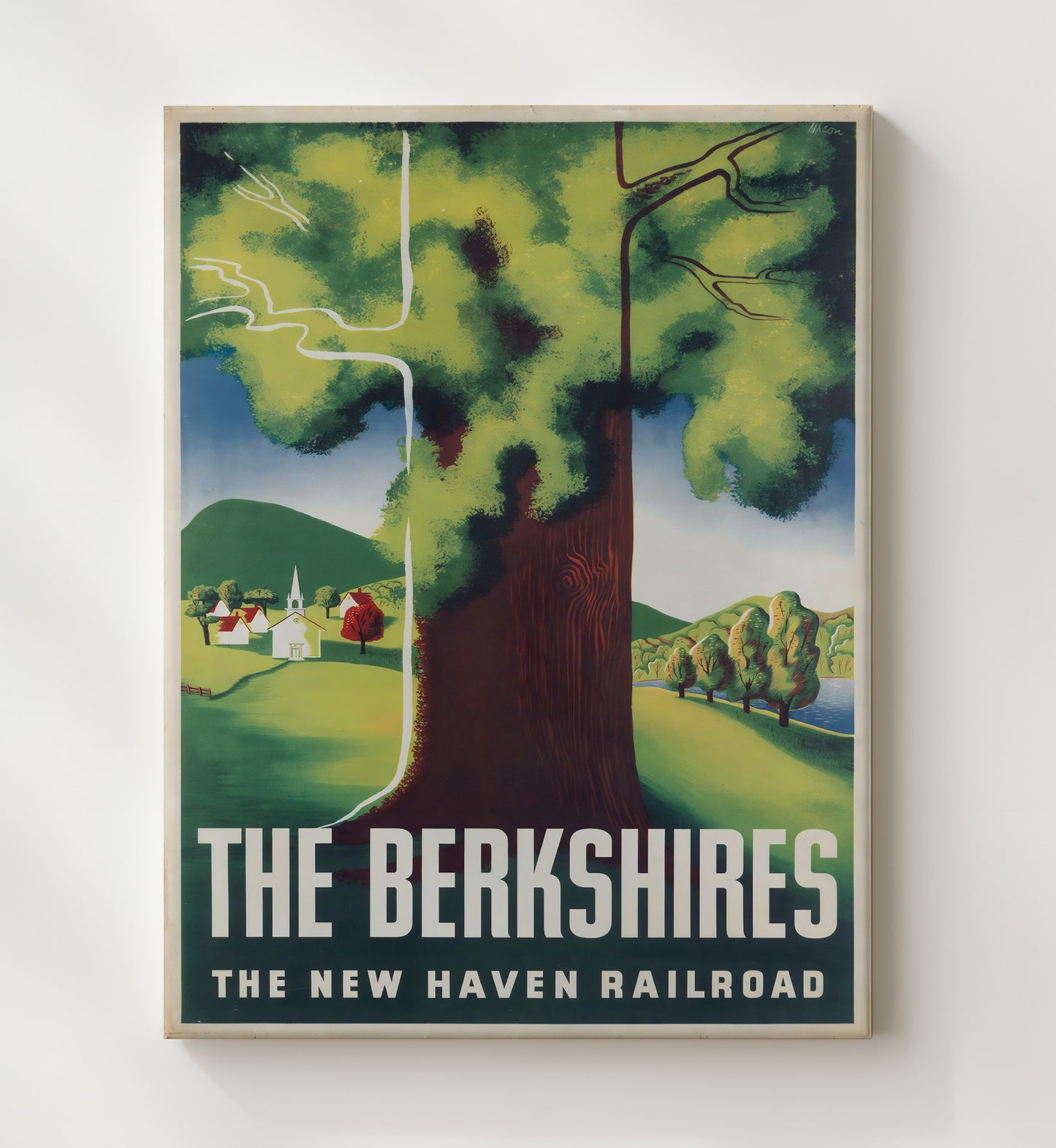 Berkshires New Haven Railroad Vintage Travel Print 20x24 Canvas travel wall art print