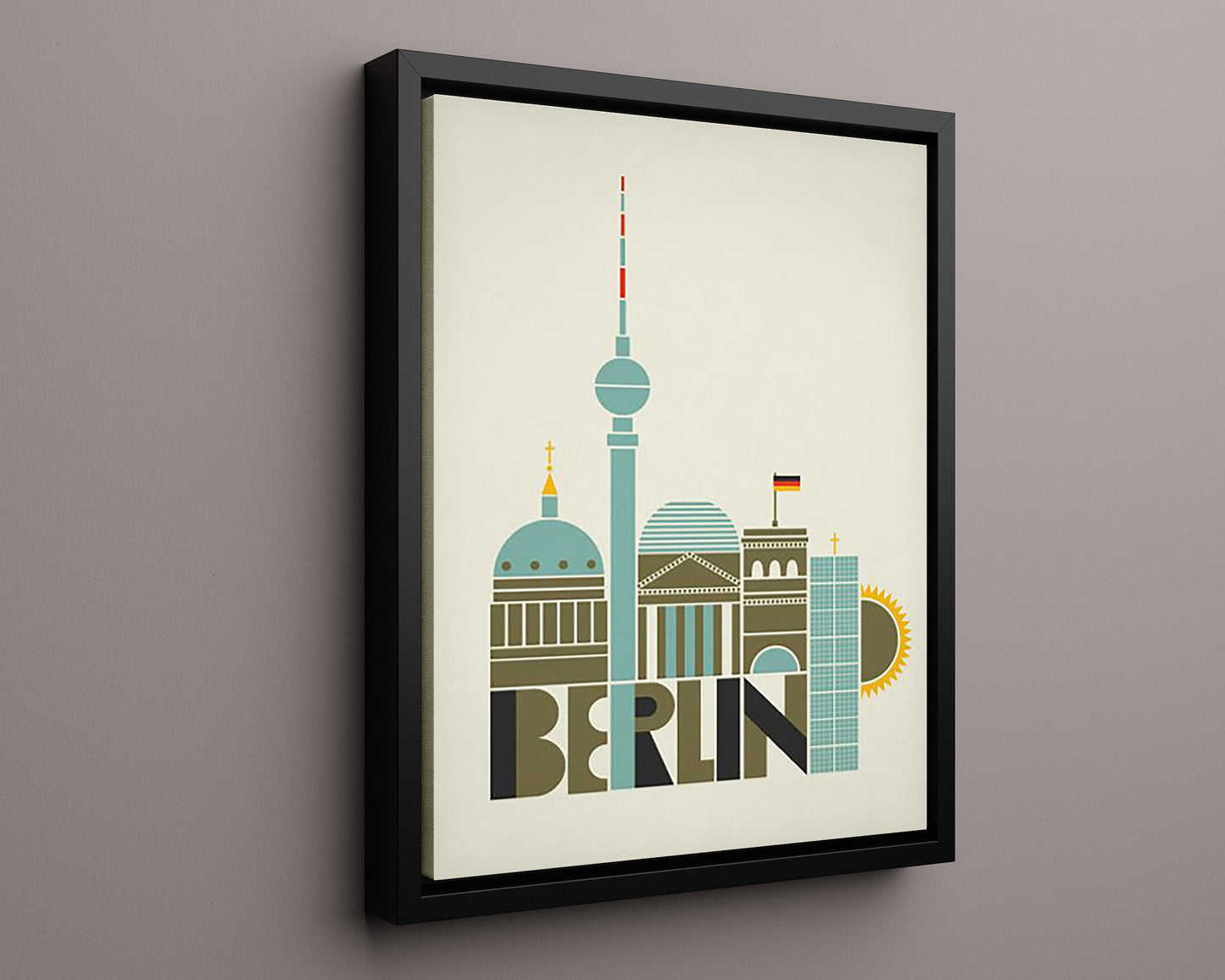 Classic Travel Poster - Berlin - Landmarks Skyline