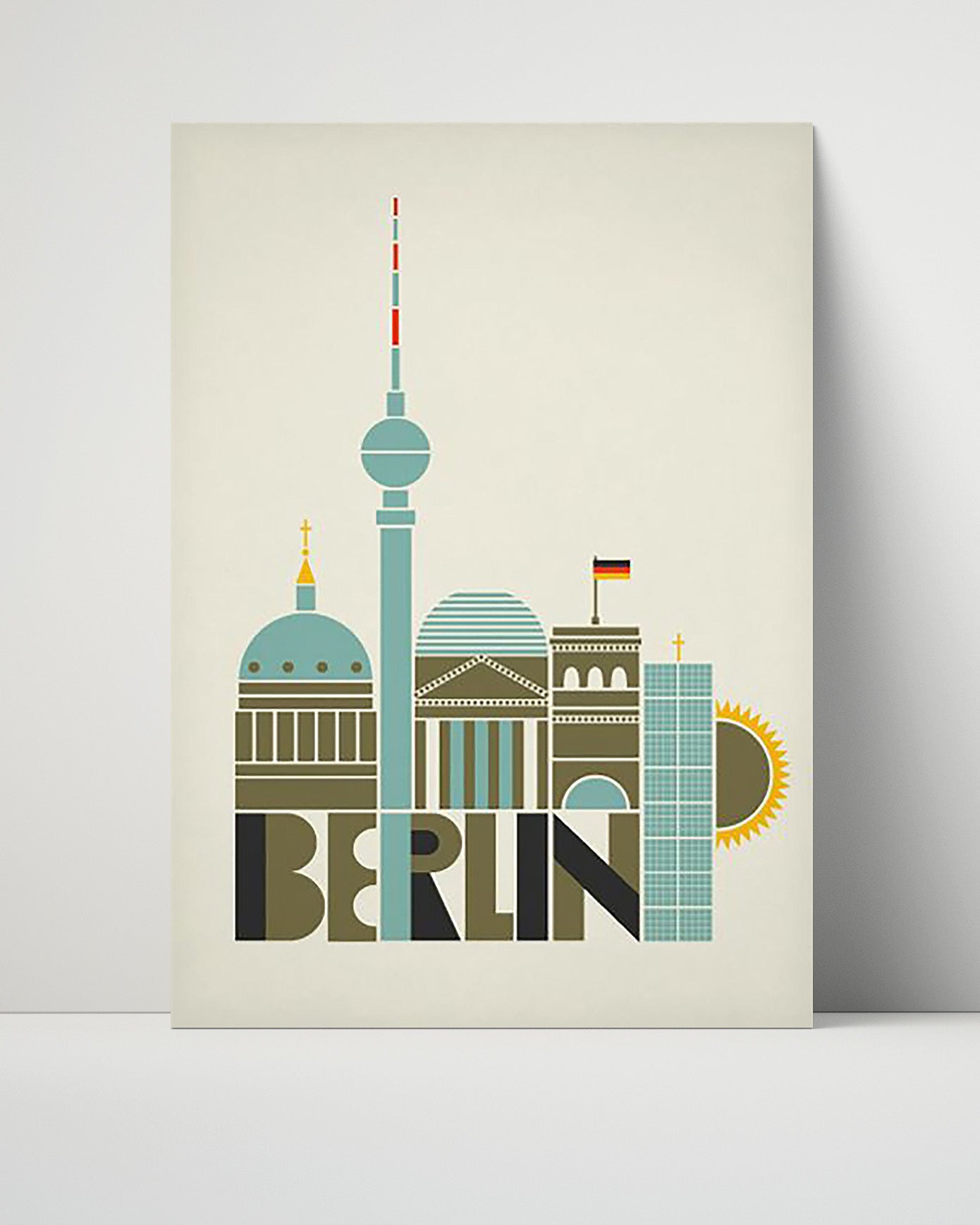 Classic Travel Poster - Berlin - Landmarks Skyline