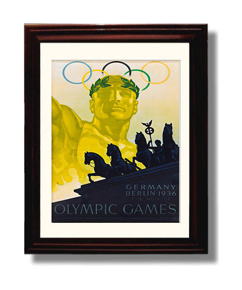 Berlin OlympicGames1936 Vintage Travel Print 8x10 Beveled Frame travel wall art print