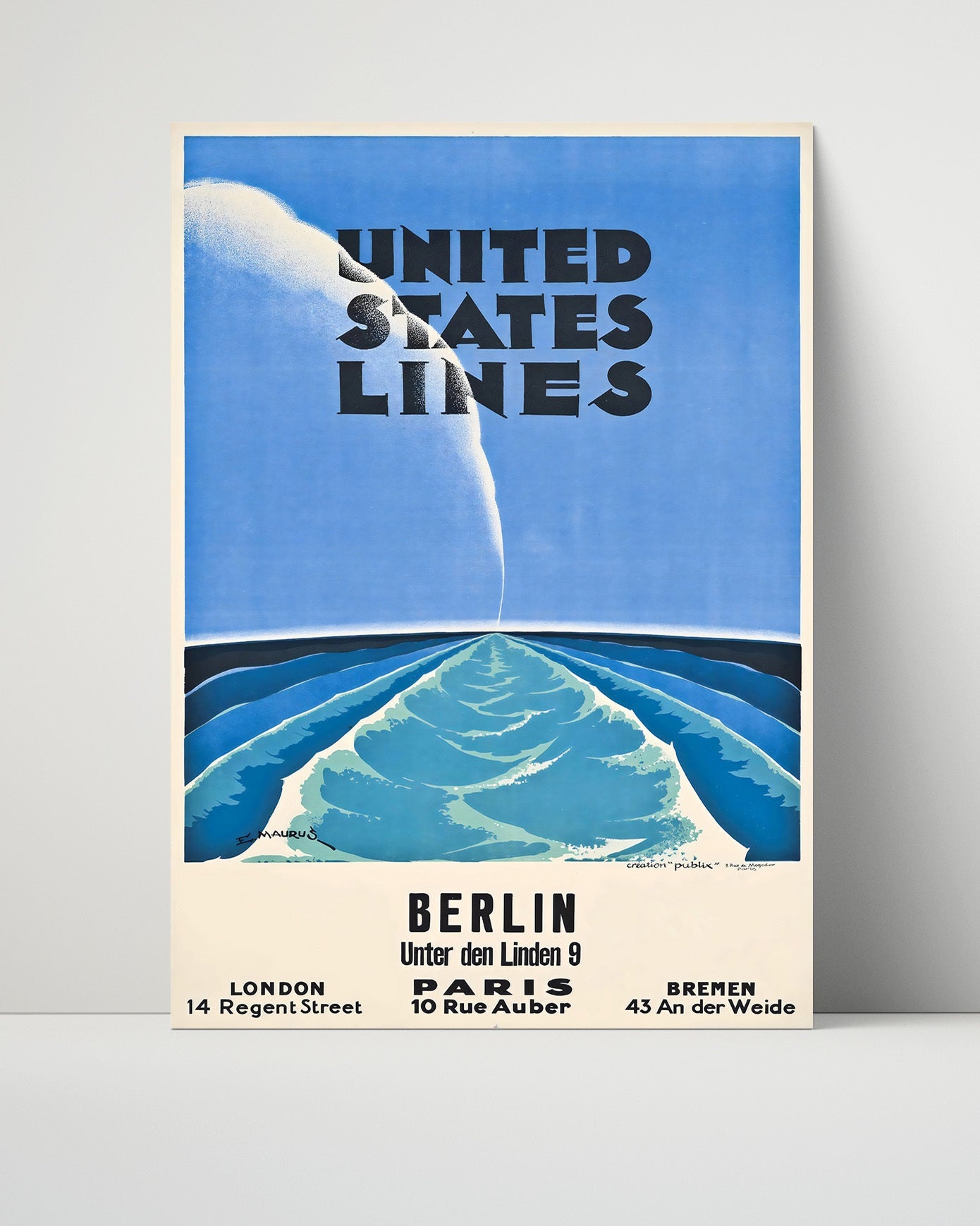Classic Travel Poster - Berlin - United States Lines
