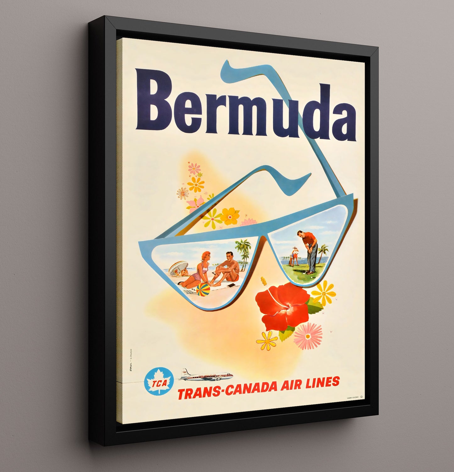 Bermuda Trans Canada Airlines Vintage Travel Print 16x20 Framed Canvas travel wall art print