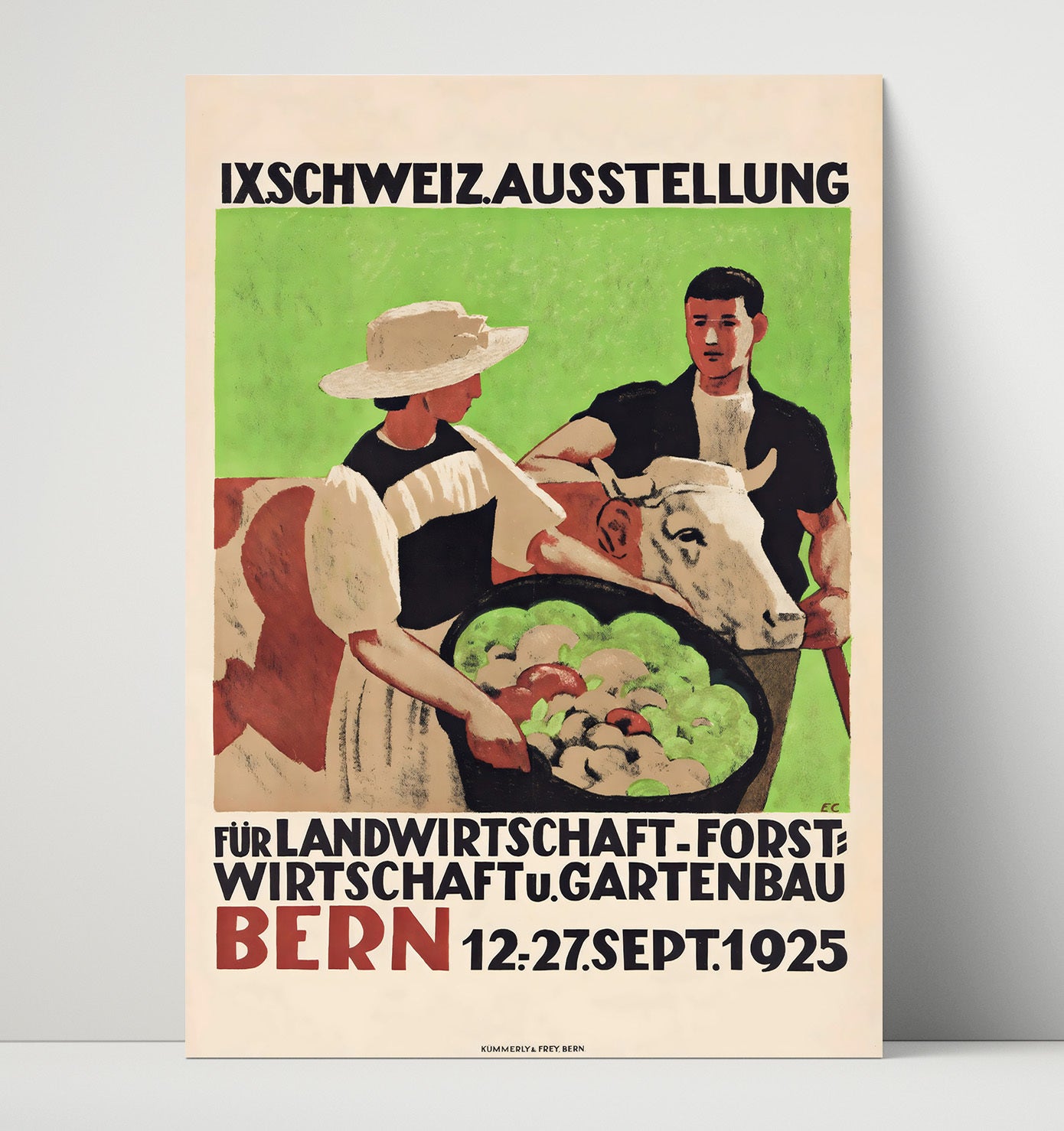 Bern Agriculture Expo Vintage Travel Print 16x20 Unframed Print travel wall art print