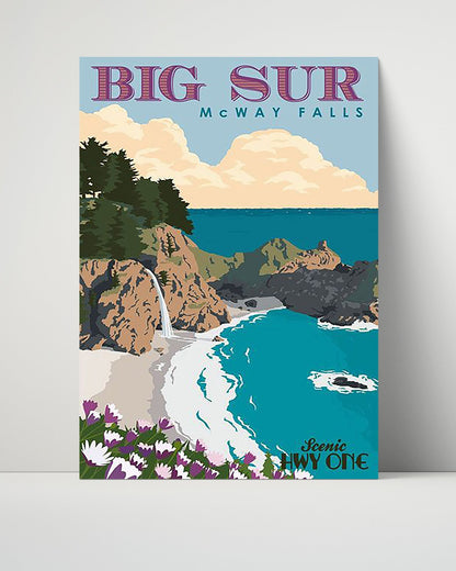 Classic Travel Unframed Poster -  Big Sur - McWay Falls Hwy One