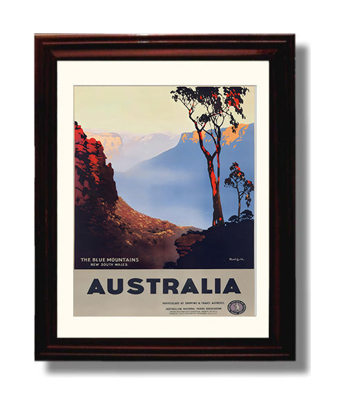 Blue Mountains Australia travel poster wall art 8x10 Canvas