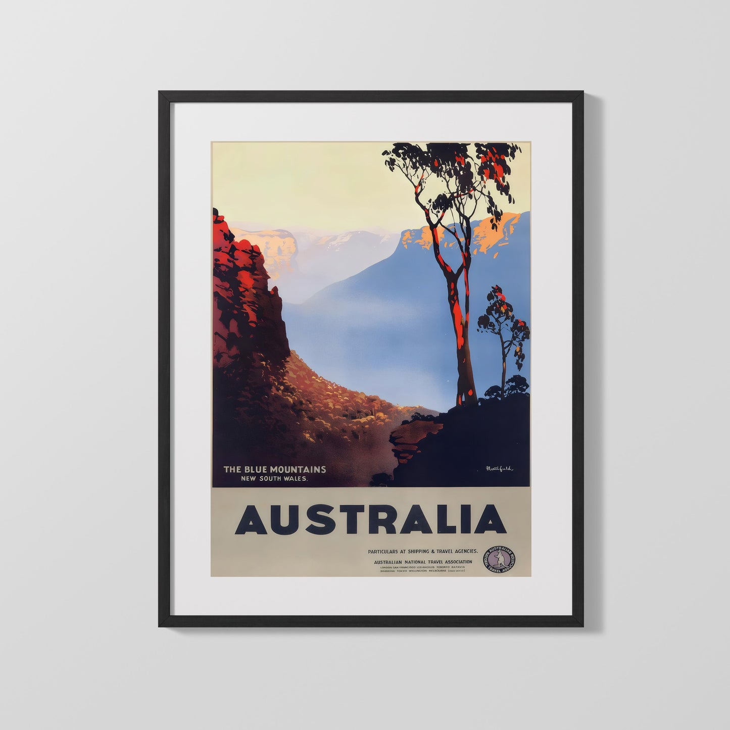 Classic Travel Poster - Blue Mountains - Australia