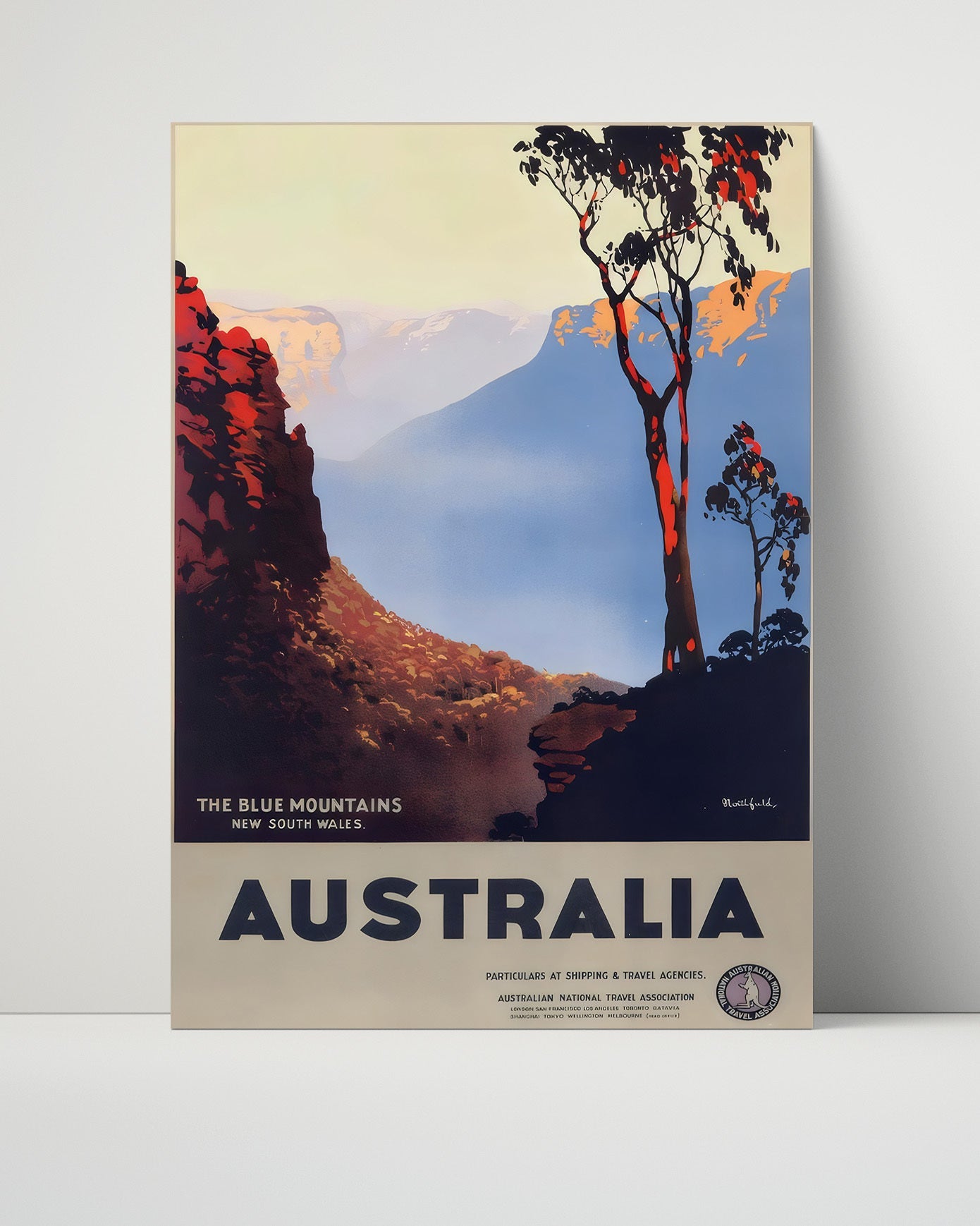 Classic Travel Poster - Blue Mountains - Australia