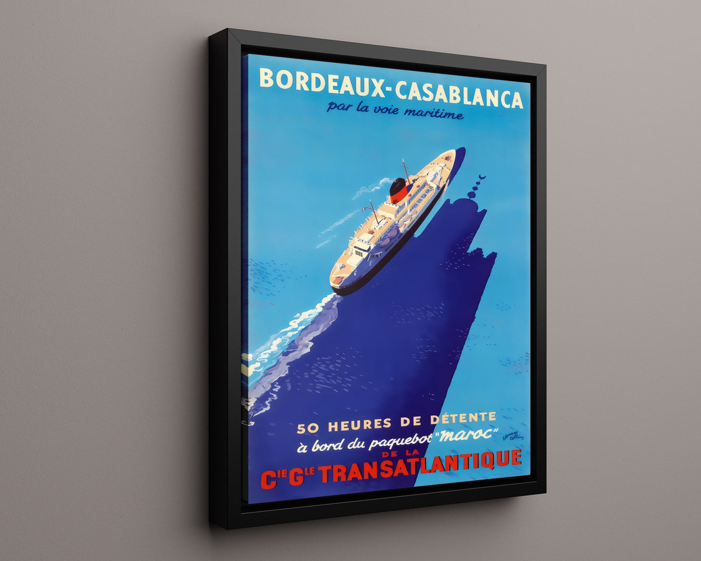 Classic Travel Poster - Bordeaux-Casablanca - Transatlantique