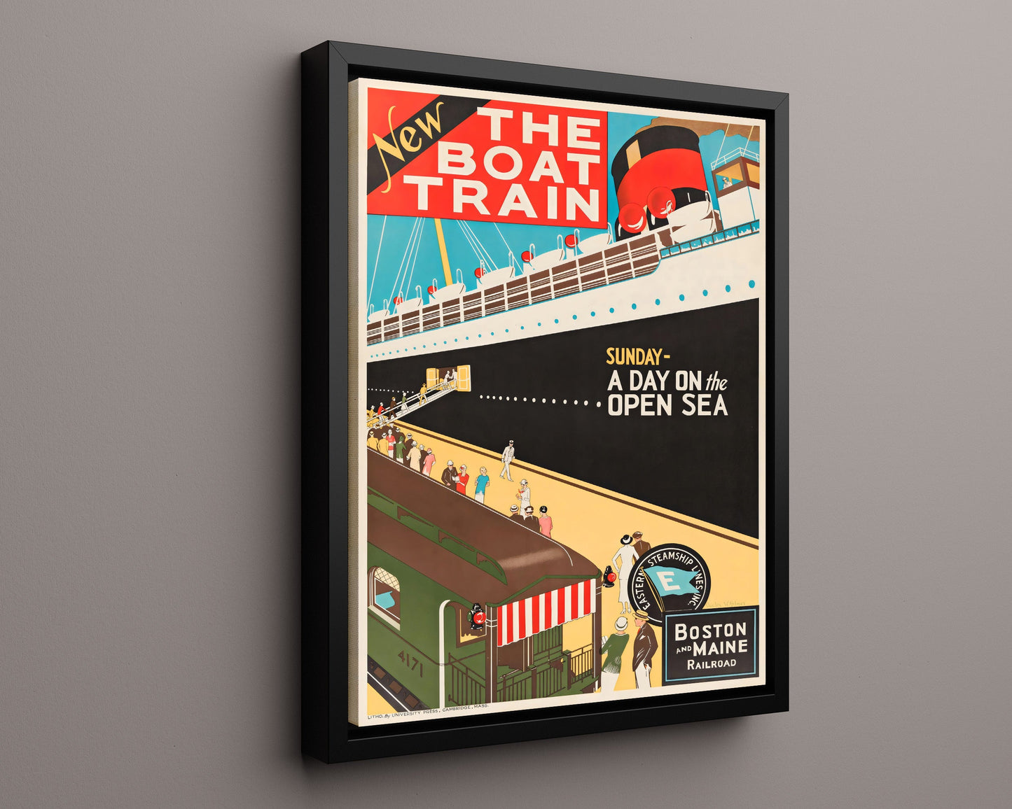 Classic Travel Poster - Boston - Boat Train