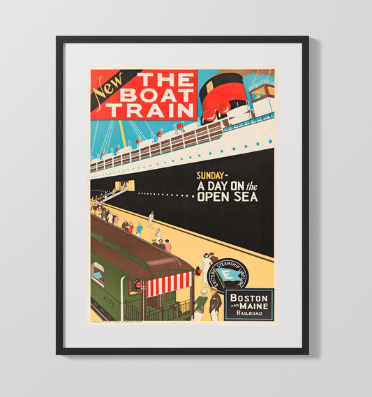Boston Boat Train - Travel - 16x20 Gallery Frame