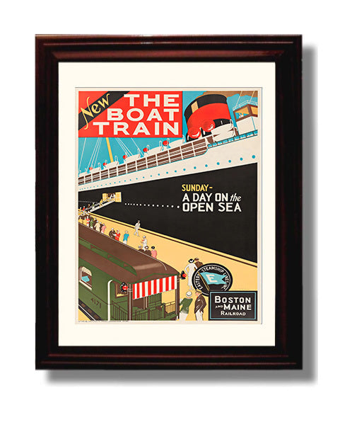 Classic Travel Poster - Boston - Boat Train