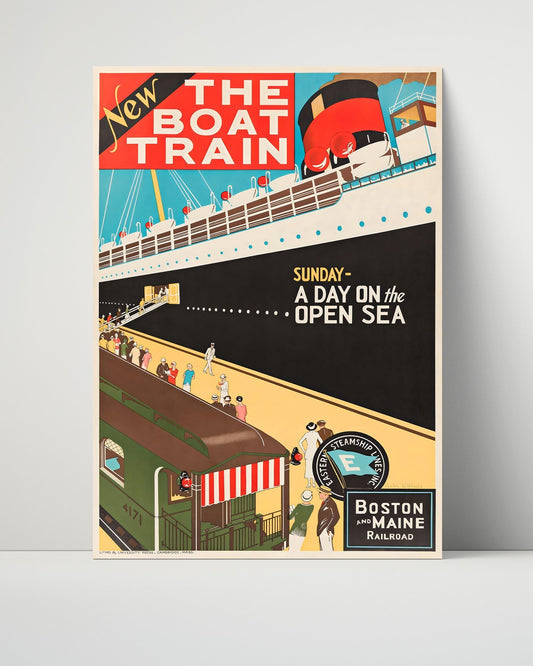 Classic Travel Unframed Poster -  Boston - Boat Train