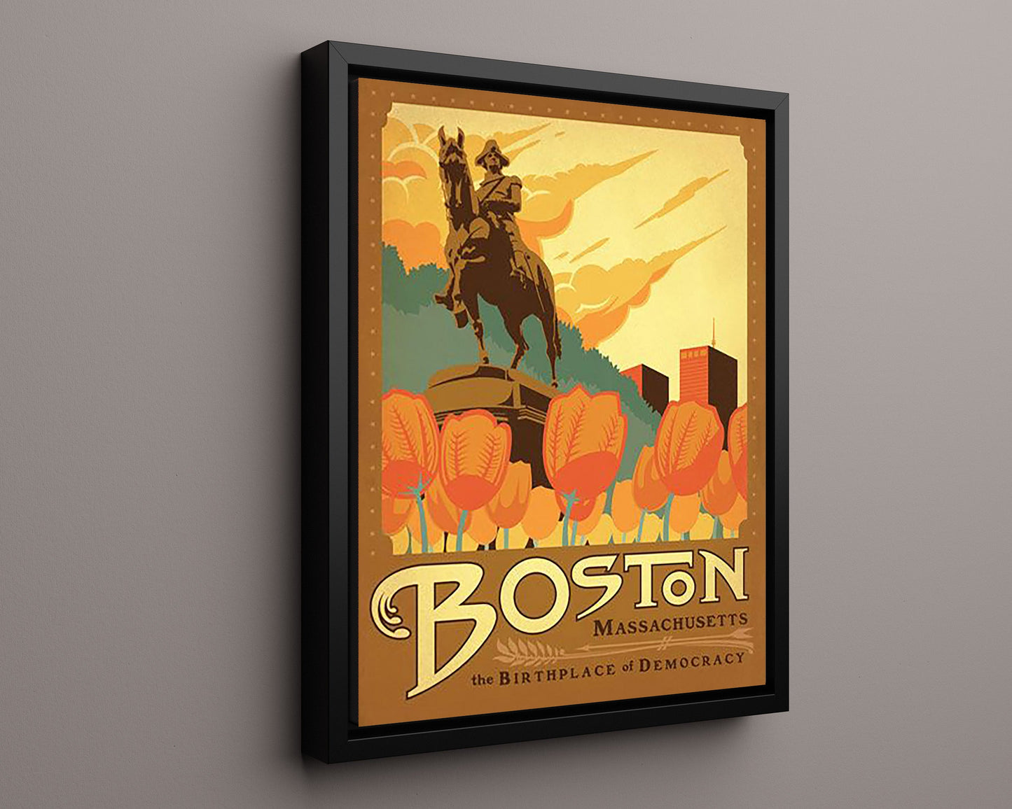 Classic Travel Poster - Boston - Paul Revere Statue