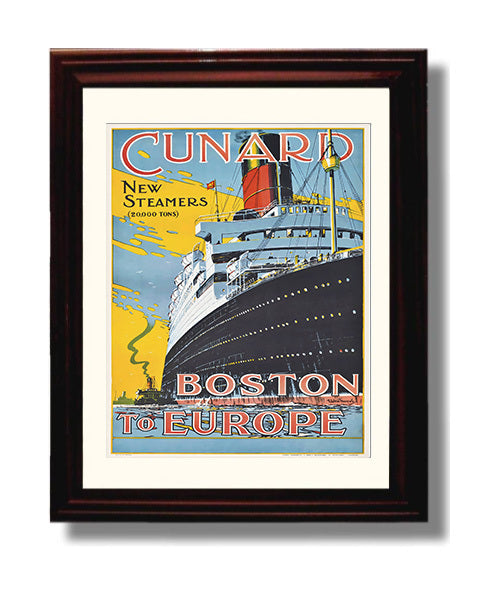 Boston to Europe travel poster wall art 8x10 Canvas