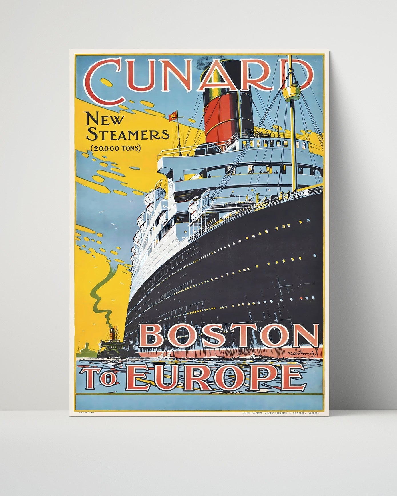 Classic Travel Unframed Poster -  Boston to Europe