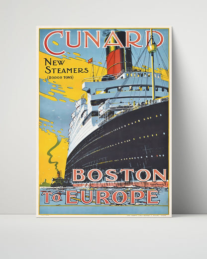 Classic Travel Unframed Poster -  Boston to Europe