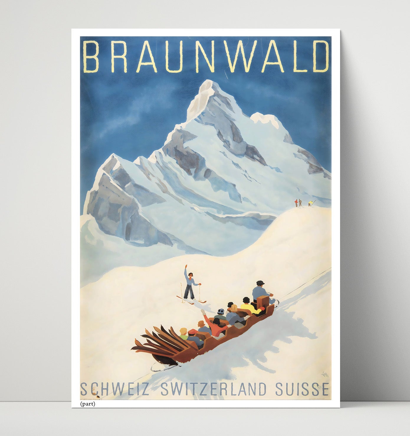 Braunwald Vintage Travel Print 16x20 Unframed Print travel wall art print