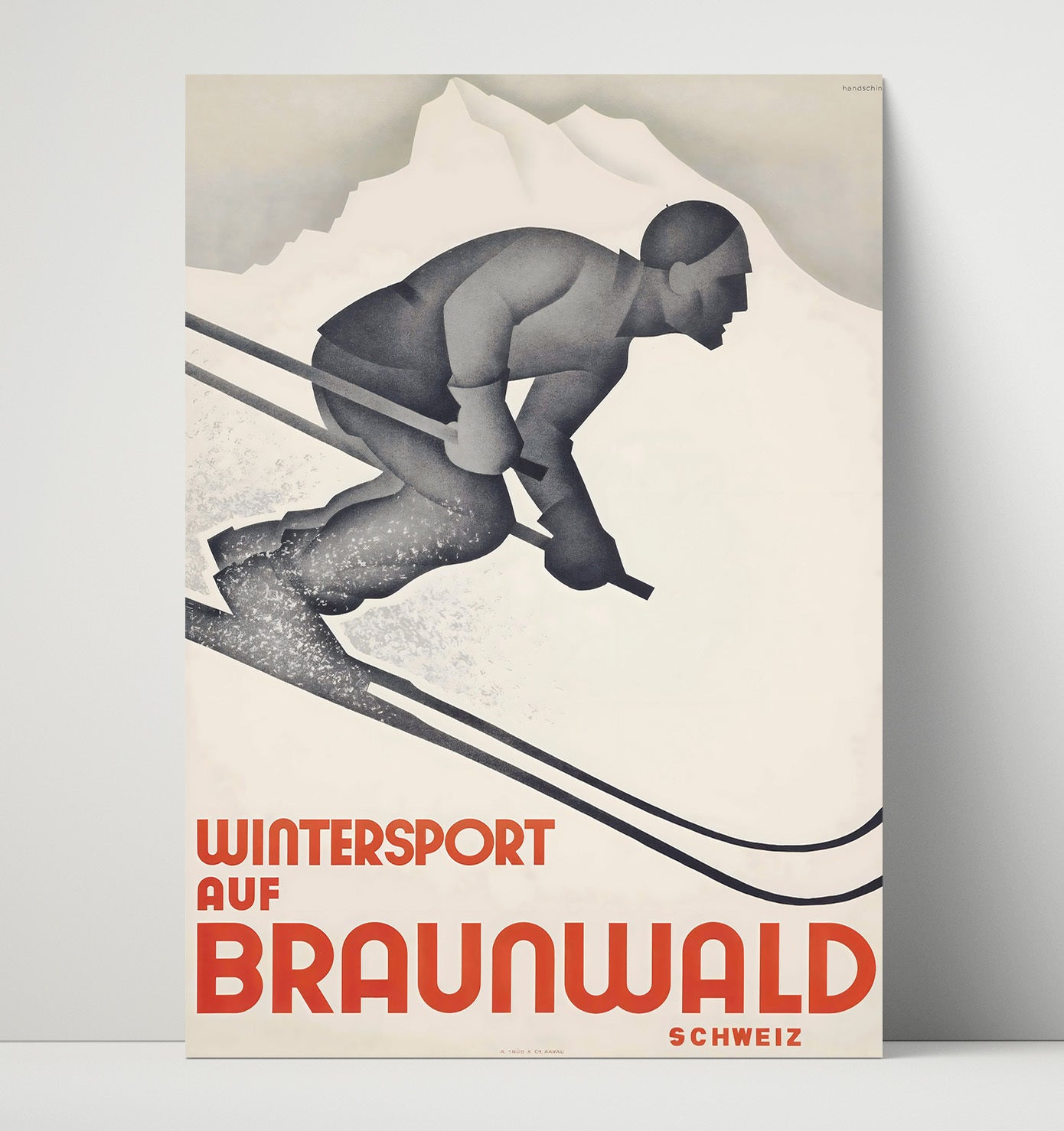 Braunwald Wintersport Vintage Travel Print 16x20 Unframed Print travel wall art print