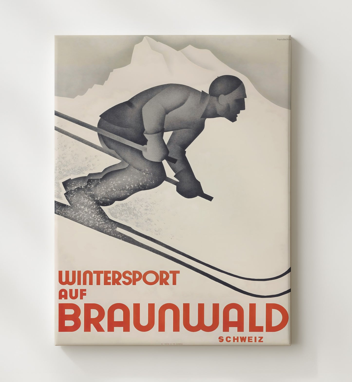 Braunwald Wintersport Vintage Travel Print 20x24 Canvas travel wall art print