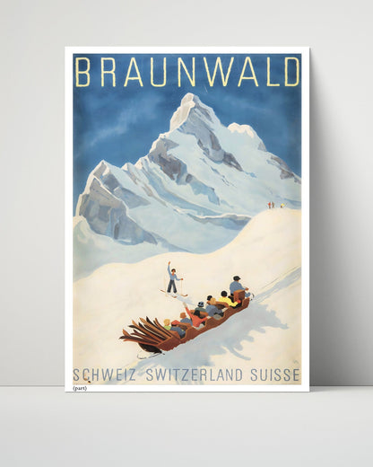 Classic Travel Unframed Poster -  Braunwald - Wintersport