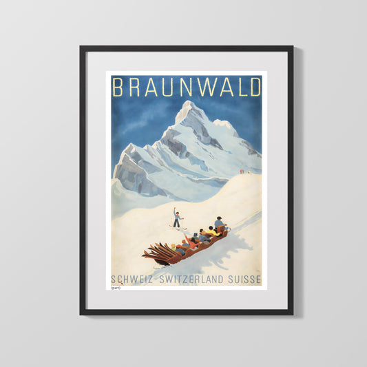 Classic Travel Poster - Braunwald - Wintersport