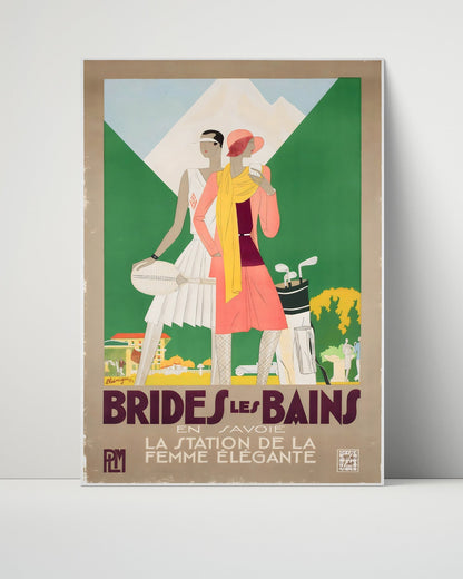 Classic Travel Unframed Poster -  Brides-les-Bains - Elegant Tennis and Golf