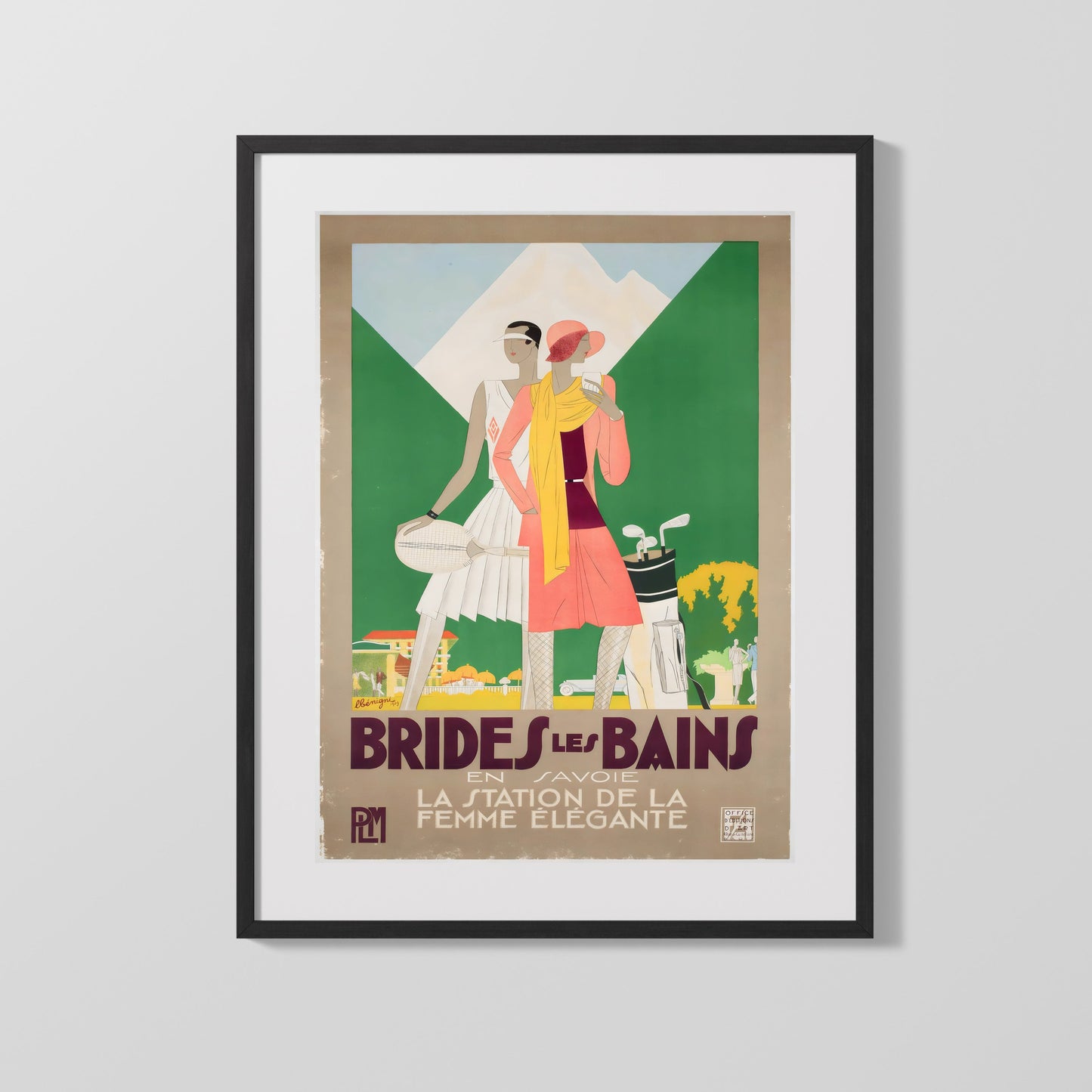 Classic Travel Poster - Brides-les-Bains - Elegant Tennis and Golf