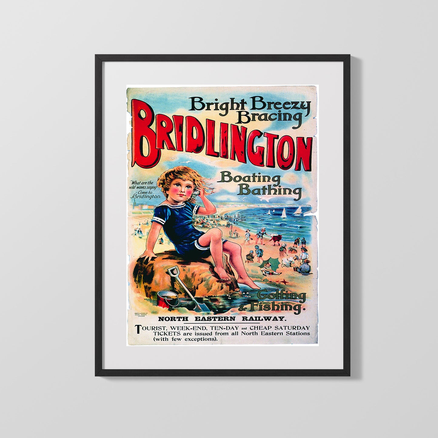 Classic Travel Poster - Bridlington - Child with Seashell