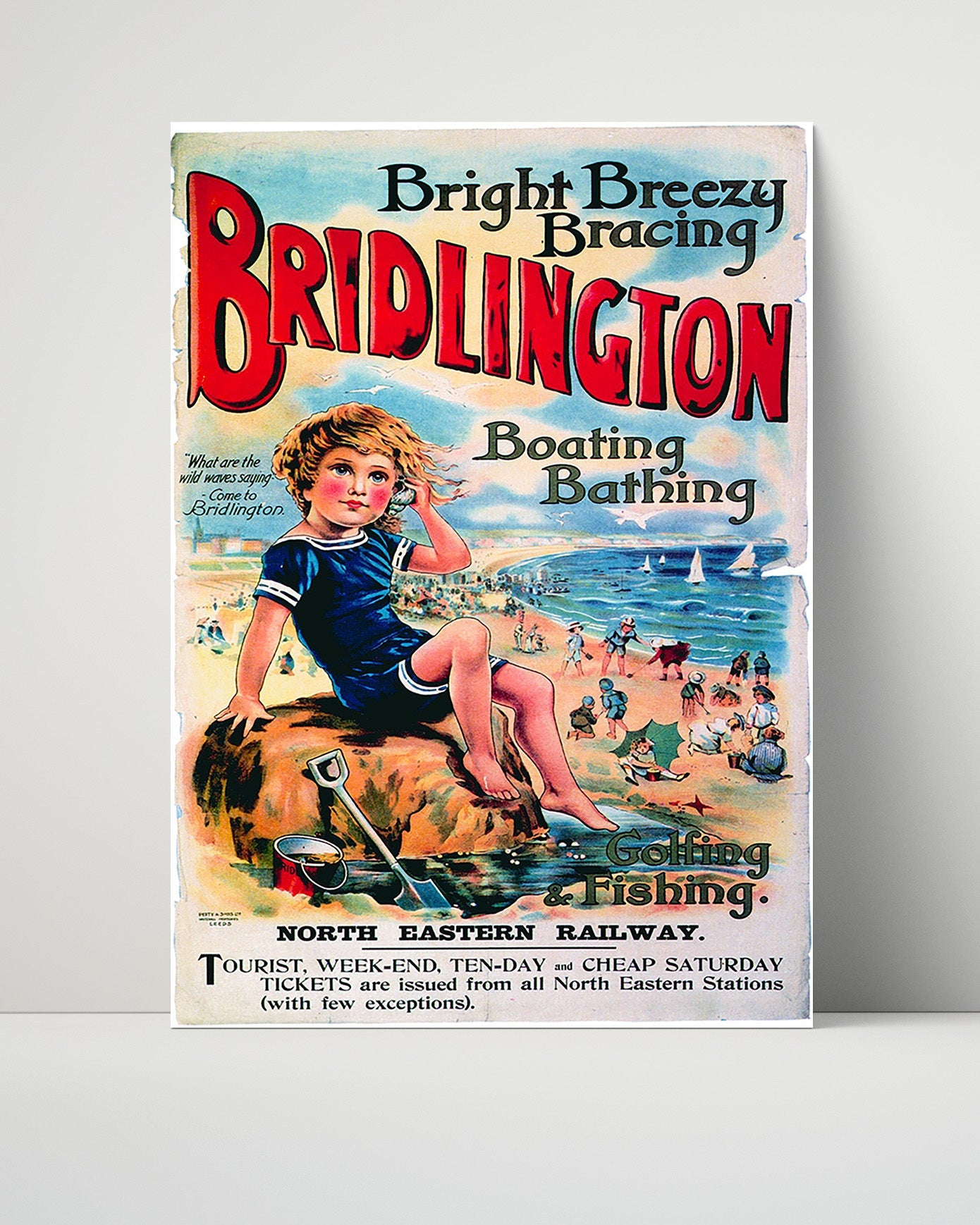 Classic Travel Poster - Bridlington - Child with Seashell