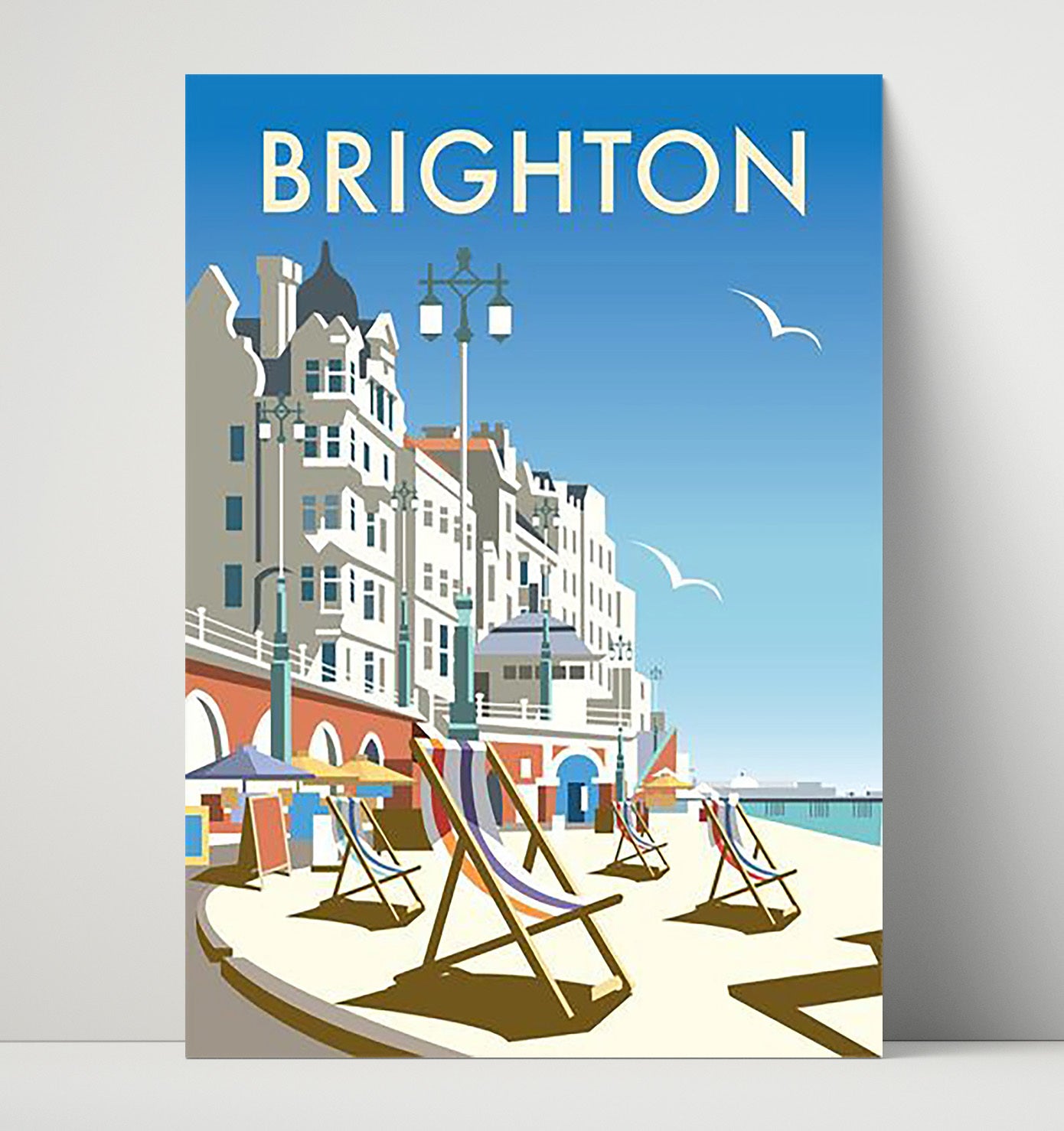 Brighton Seaside Vintage Travel Print 16x20 Unframed Print travel wall art print
