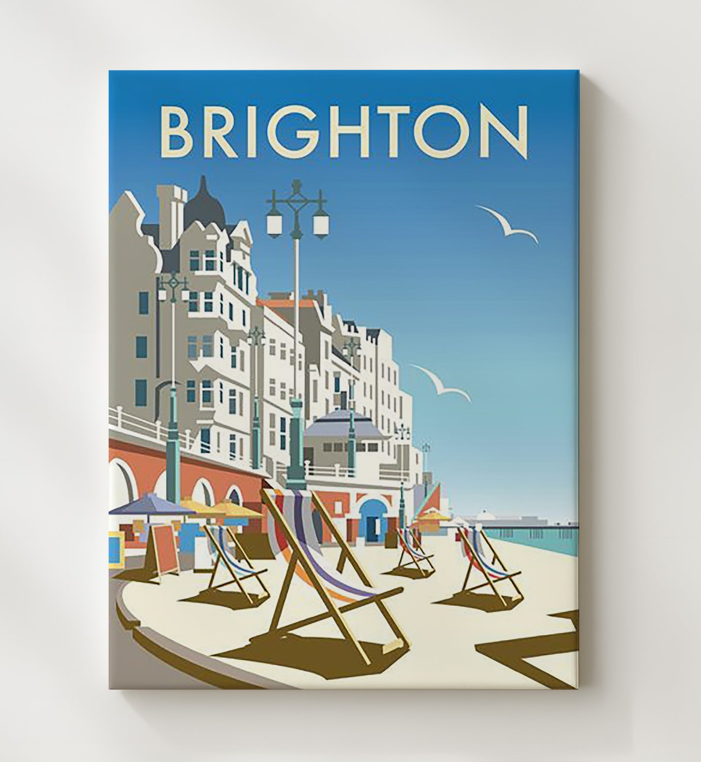Brighton Seaside Vintage Travel Print 20x24 Canvas travel wall art print