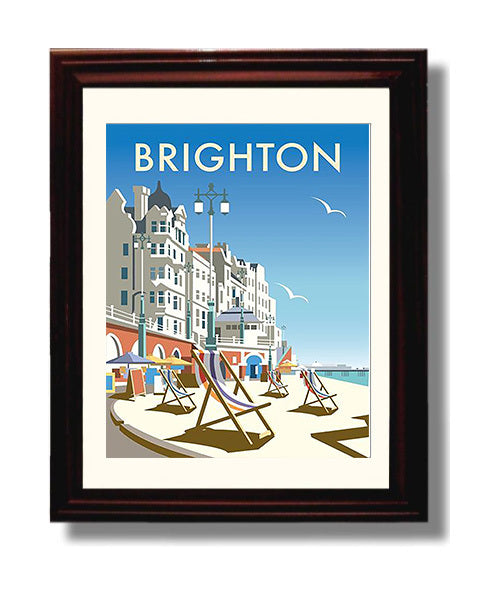 Brighton Seaside travel poster wall art 8x10 Canvas