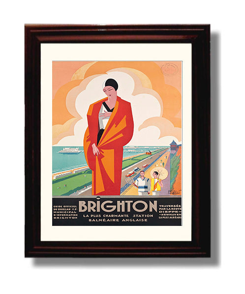 Brighton Seaside Walk travel poster wall art 8x10 Canvas