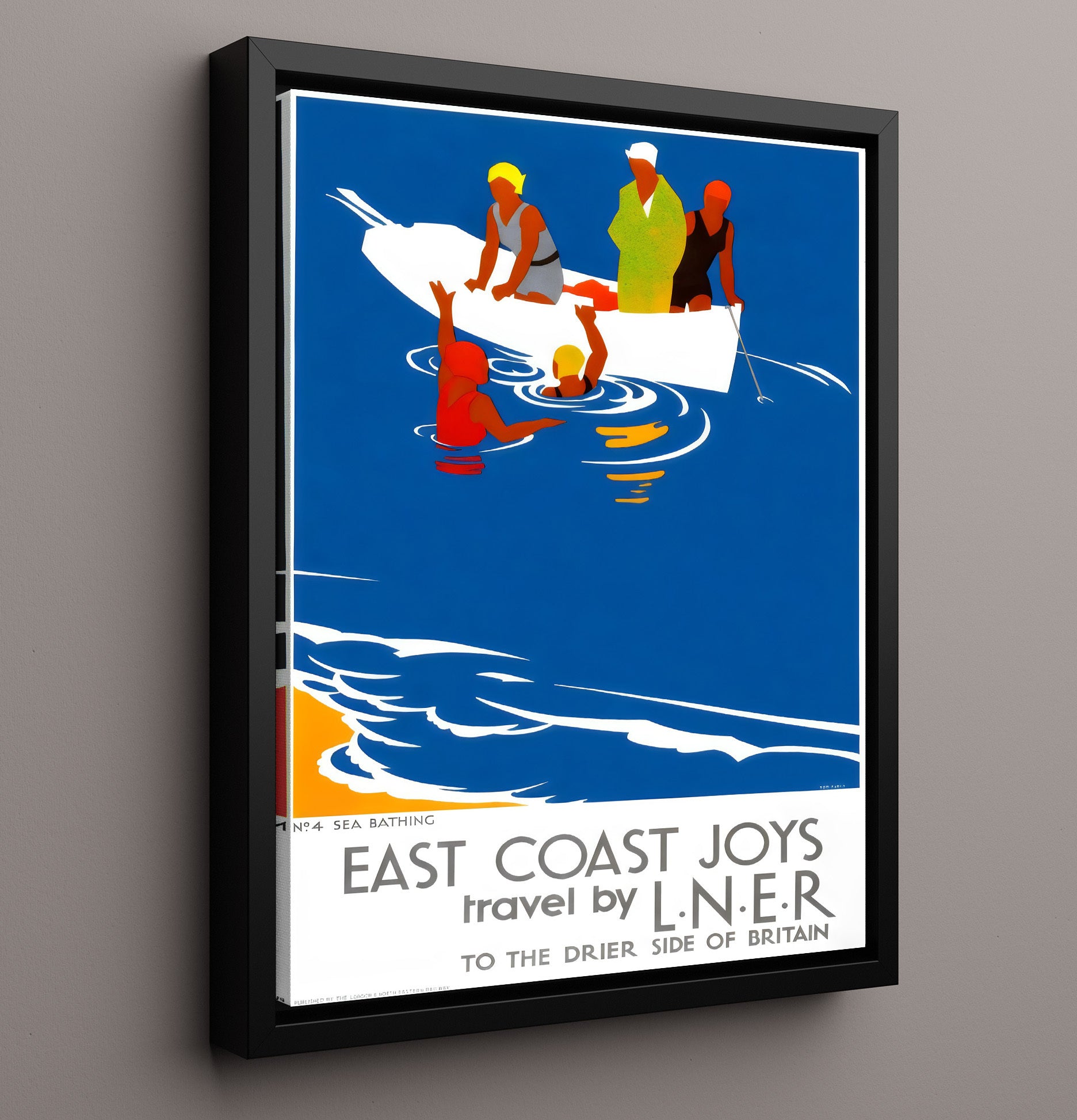 Britain East Coast Joys Vintage Travel Print 16x20 Framed Canvas travel wall art print