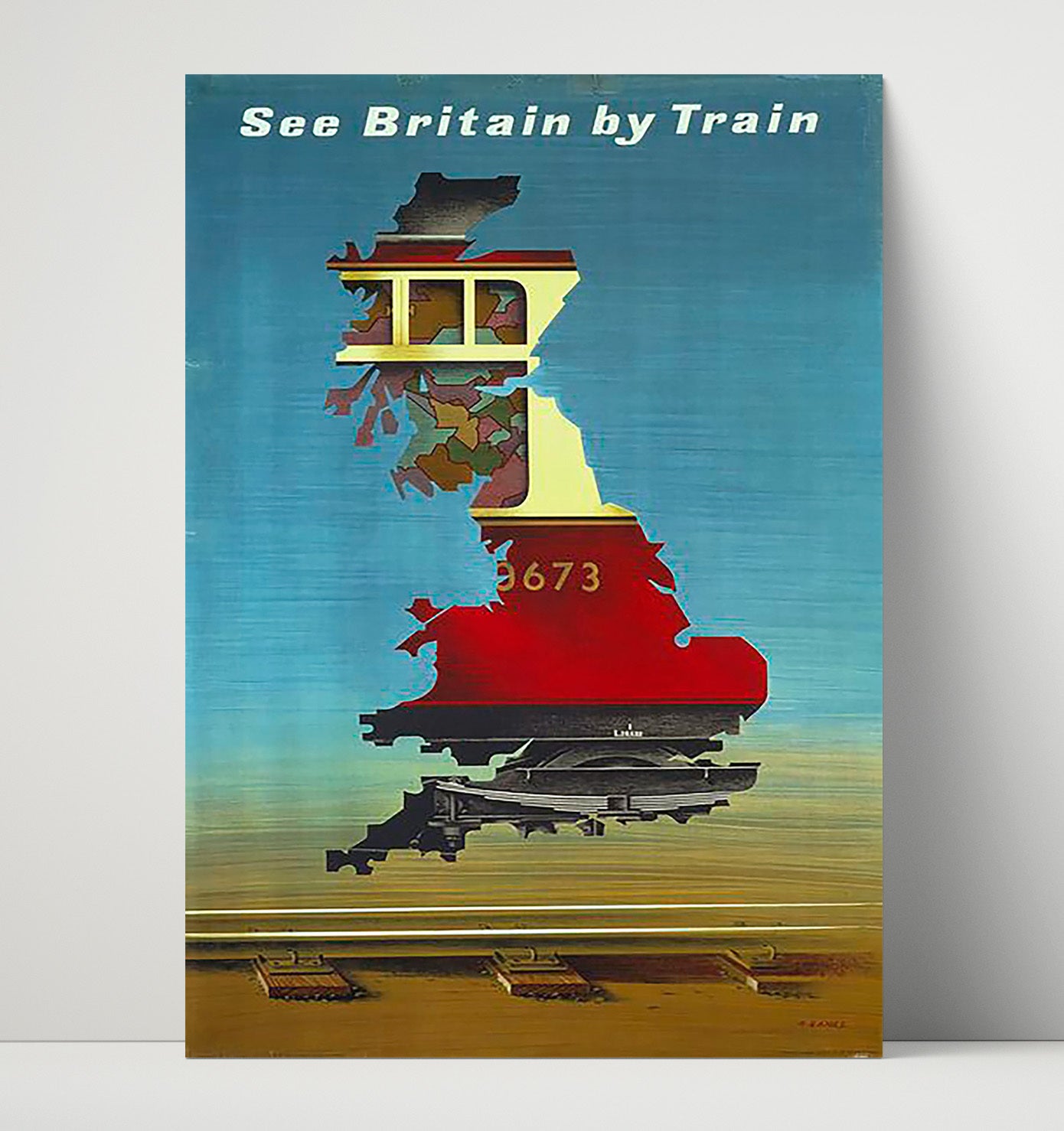 Britain See Britain by Train Vintage Travel Print 16x20 Unframed Print travel wall art print